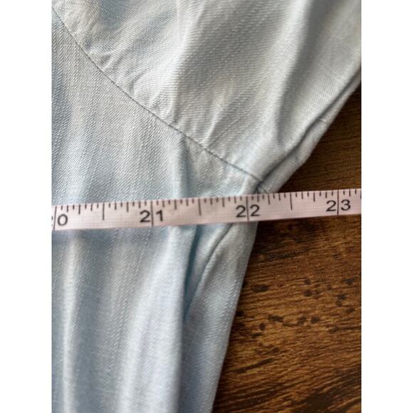 Gap Womens XL Bleached Indigo  Chambray Pockets Roll-up Sleeves Summer - Picture 6 of 8